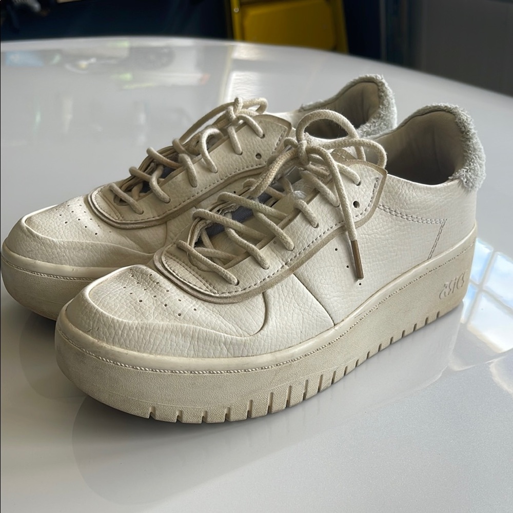 Asics Cream Platform Sneakers